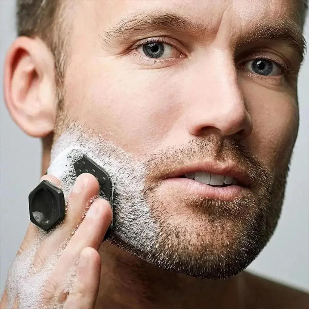 Silicone Face Scrubber Electric - 男性用人気シリコンフェイススクラバー ミニ洗顔ブラシ ディープクレンジング シェービング マッサージ フェイスクリーナー