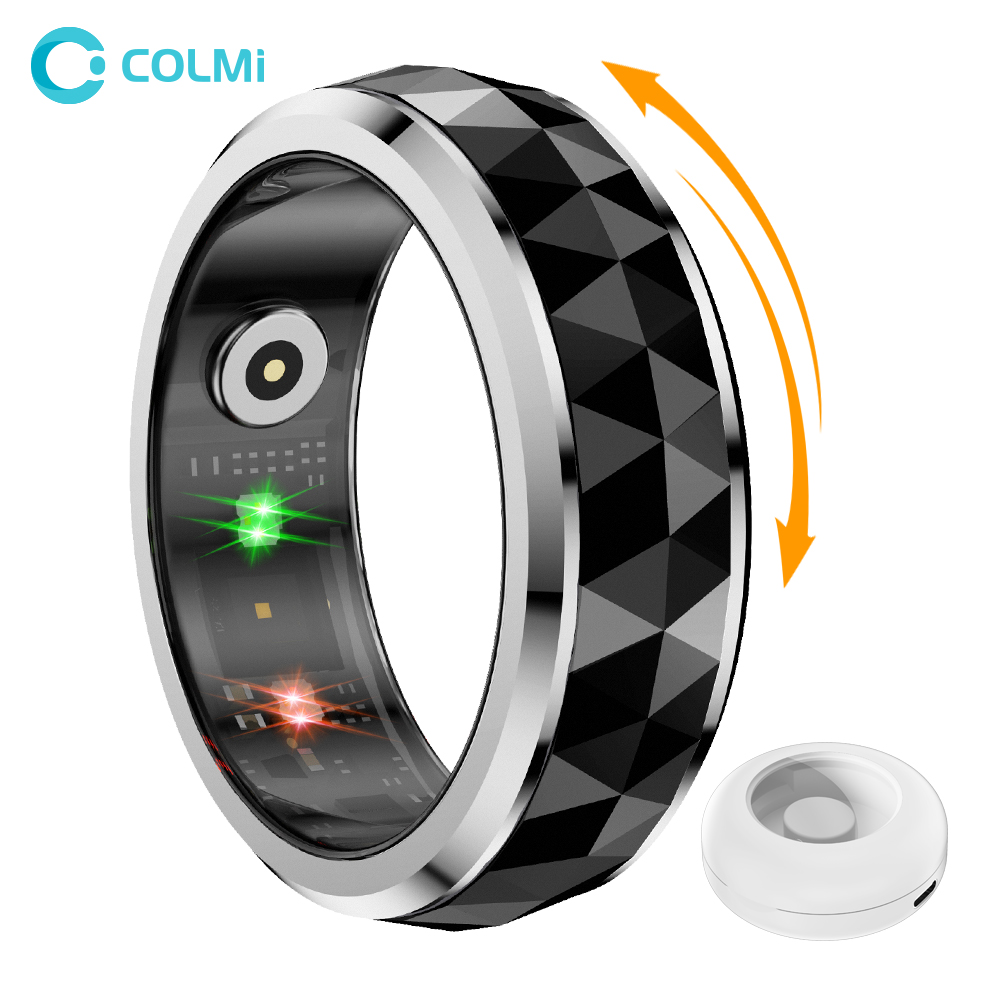 Health Monitors - 男性用スマートフィジェットスピナー,不安を和らげるリング,充電ケース,睡眠モニター,5気圧防水,COLMI-R11,2024