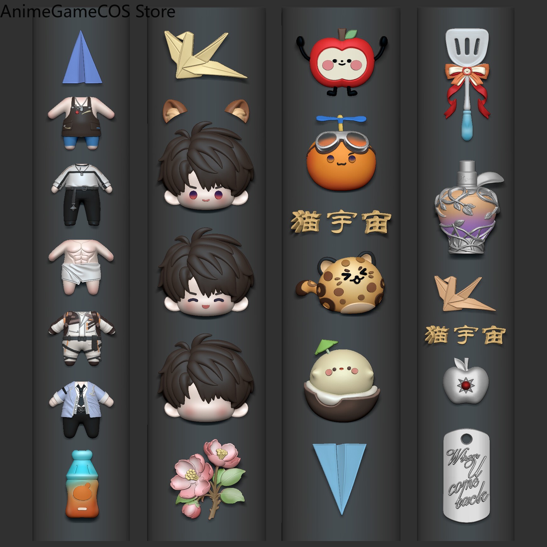 Nail Art - アニメ愛とディープスペース カレブ コスプレ マニキュアモールド かわいいマスコットデコレーション イタネイルアートモールド