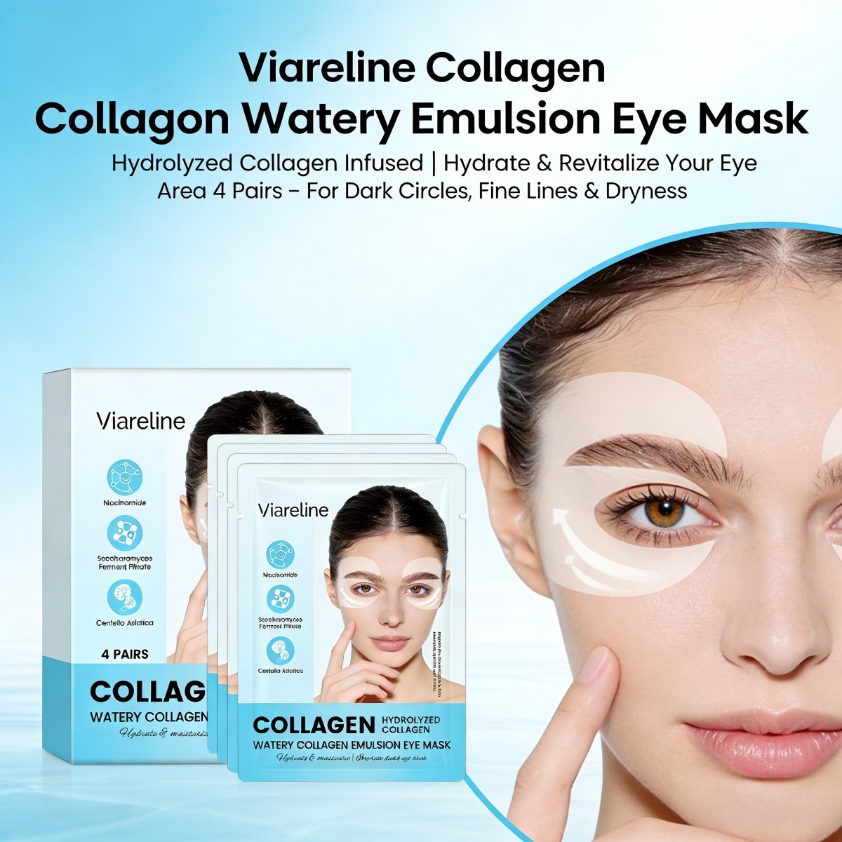 Collagen Under Eye Patches - コラーゲンアイパッチ 小じわやくまを軽減 保湿してハリを保つ 柔らかく滑らかな目元の肌を維持する アイケア