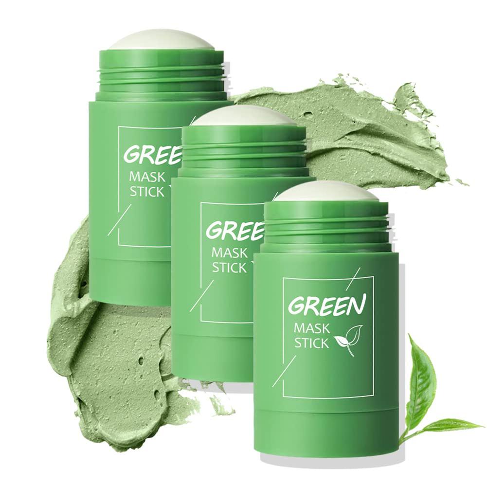 Green Tea Cleansing Clay Mask - 1/3個入り 緑茶クレイスティック（フェイス用）、グリーンマスクスティック（ニキビ跡、黒ずみ除去）、緑茶エキス配合フェイシャルマスク（毛穴クレンジング）