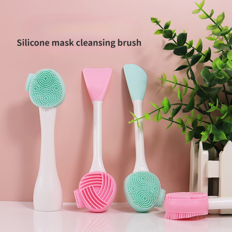 Silicone Face Scrubber Electric - 1PC 多目的クレンジングブラシフェイシャルマスクスパチュラにきびにきび除去メイククレンジングシリコーン顔さまざまなブラシヘッド