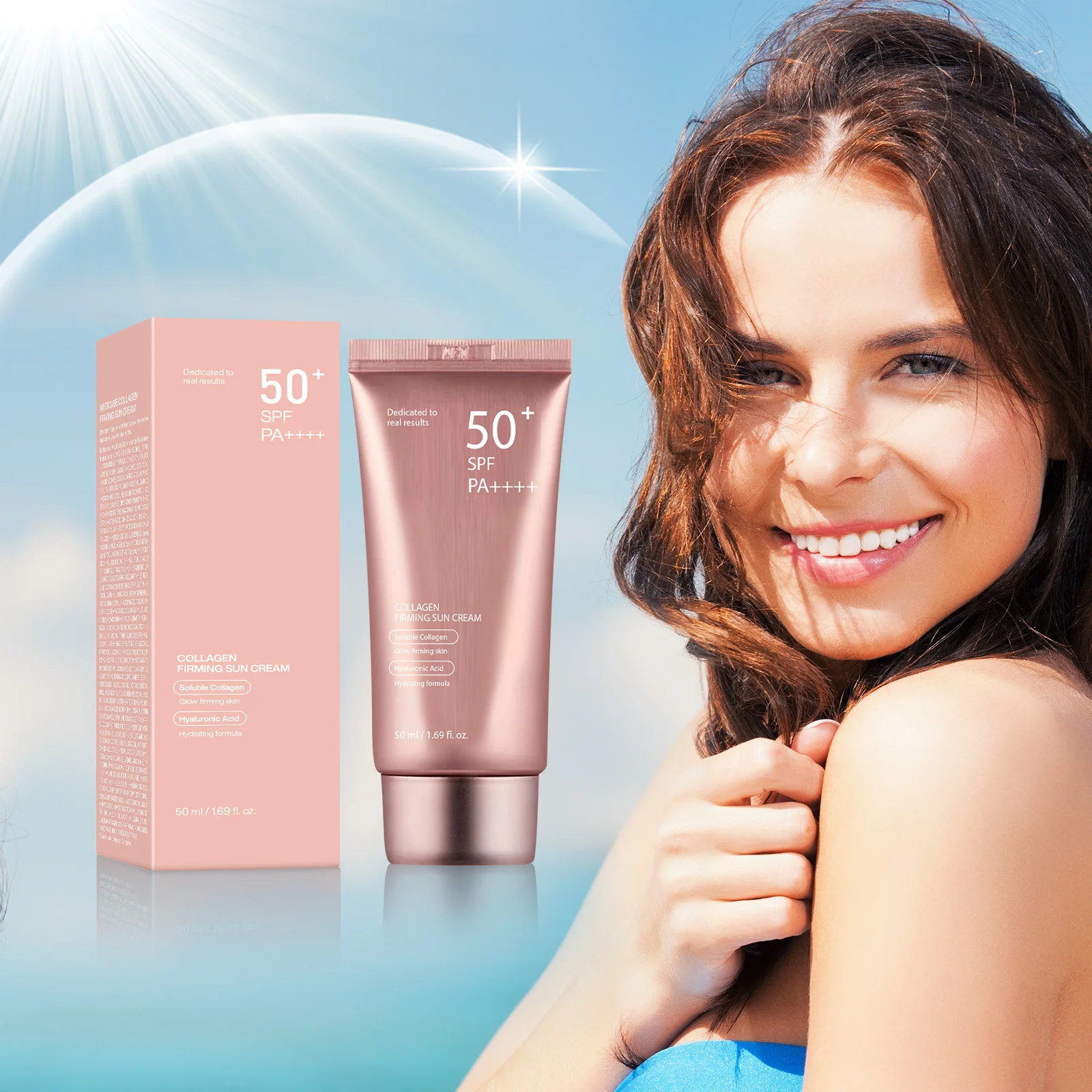 Spf 50 Waterproof Sunscreen - 日焼け止め SPF50 PA+++ 防水日焼け止めクリーム 軽量でベタつかない 顔と体の保護