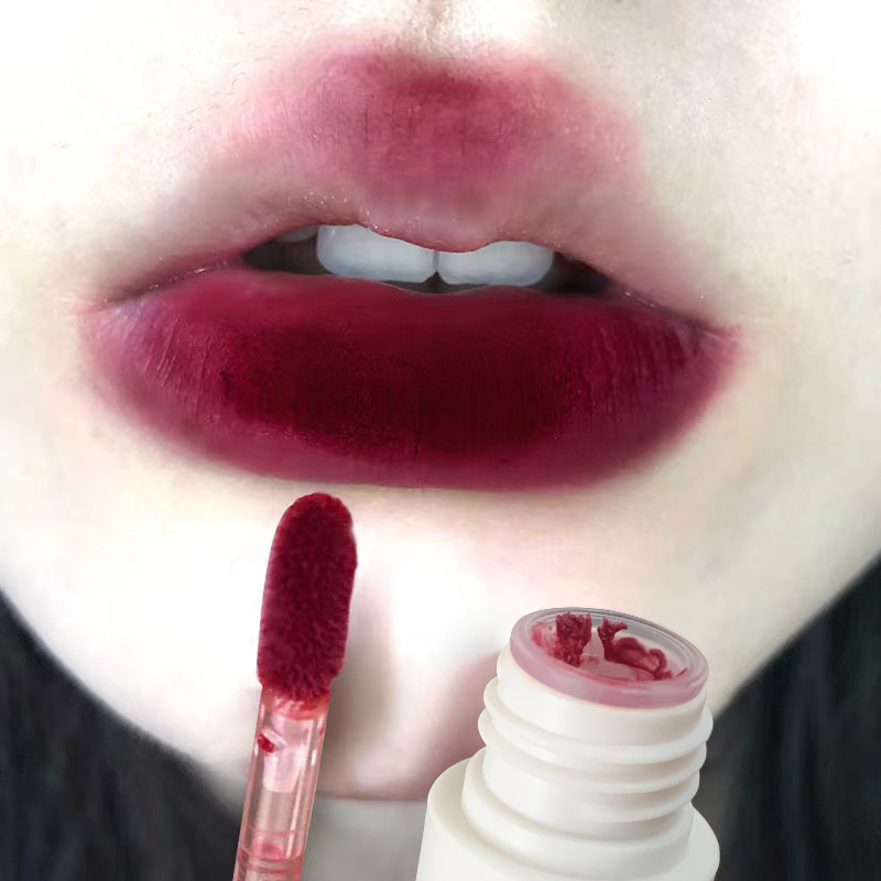 Matte Velvet Lip Tint Long Lasting - マットベルベットリップグロス防水液体口紅ヌードブラウン唇ティント泥メイクラテコーヒーリップ釉薬化粧品