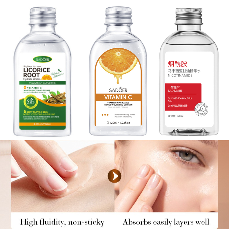 Niacinamide Pore Shrinking Essence - VCナイアシンアミド美白栄養グリセリン甘草根フェイスエッセンス保湿毛穴縮小引き締めフェイスセラム