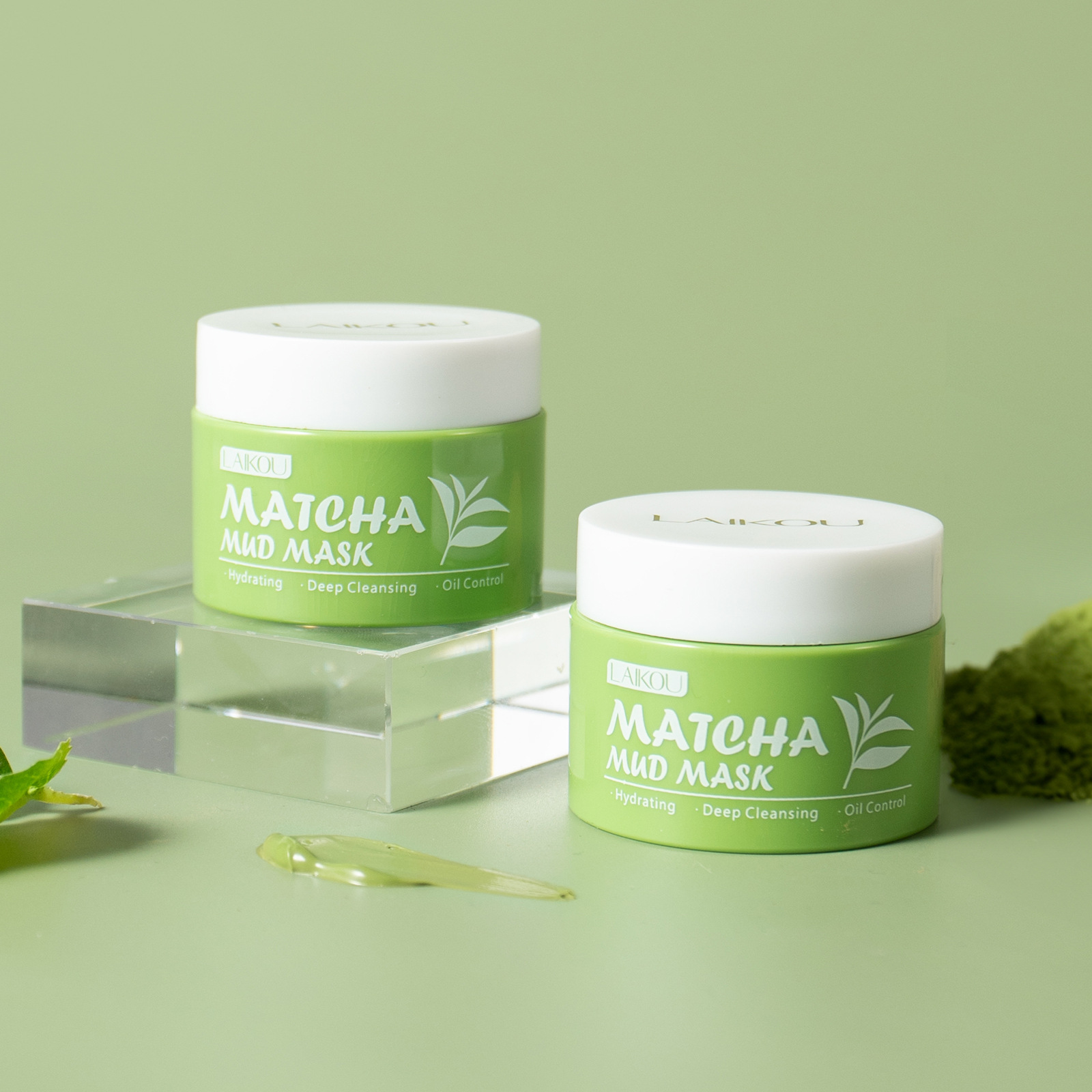 Green Tea Cleansing Clay Mask - LAIKOU 抹茶グリーンティークレイマスク 25g ディープクレンジング 毛穴縮小 フェイスマッドマスク