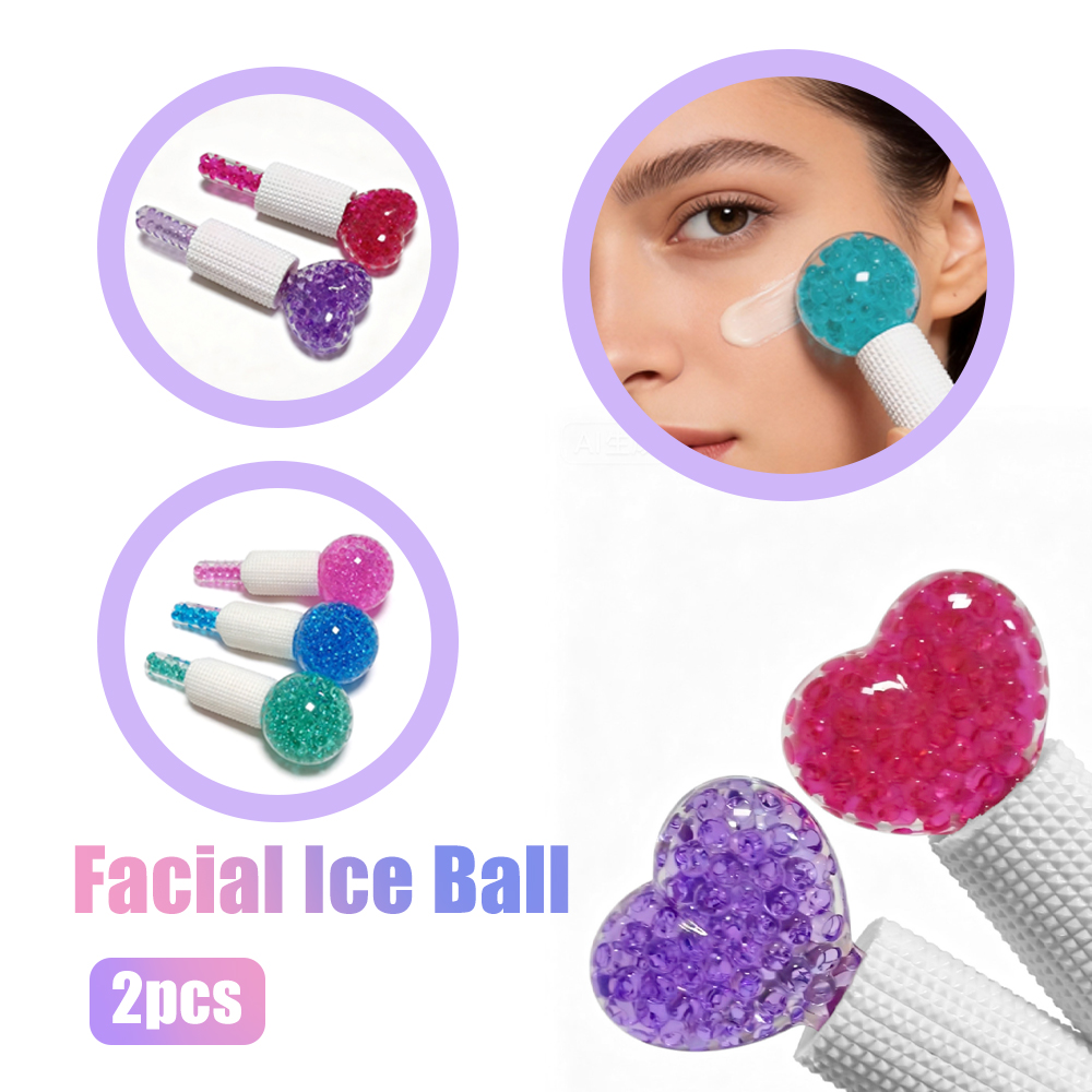 Face Ice Roller Puffiness - 2個入りアイスローラーボール 顔の冷却マッサージとむくみ緩和用 - フェイシャルスキンケアツール