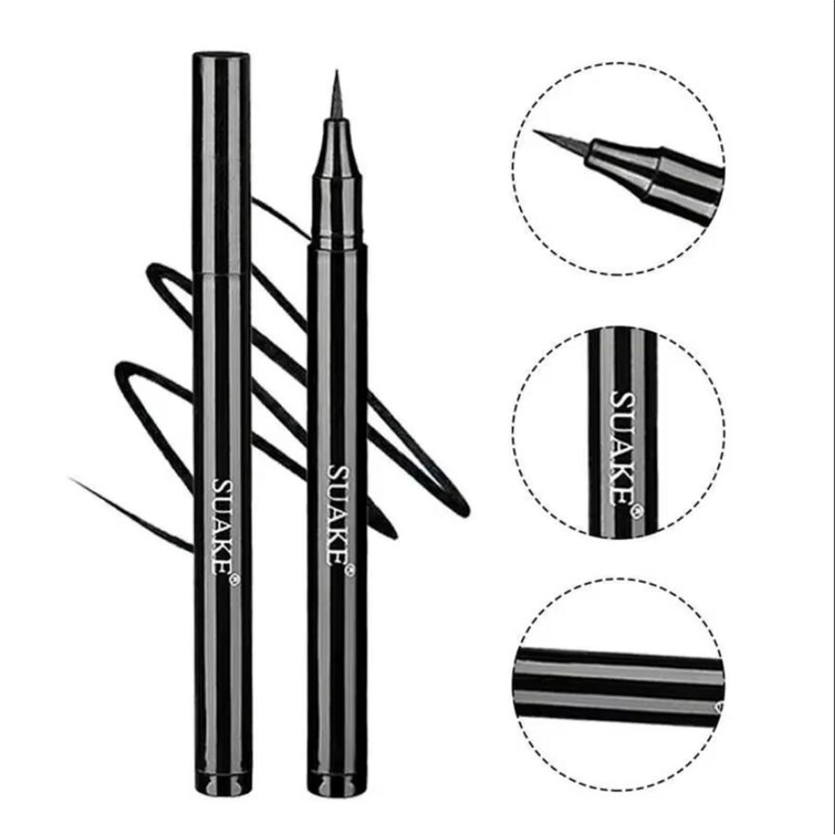Waterproof Liquid Eyeliner Pen - 1/5 個液体防水アイライナーペン黒ペンシルクファイバースレンダーアイライナーペン速乾性液体アイライナーアイメイクアップツール