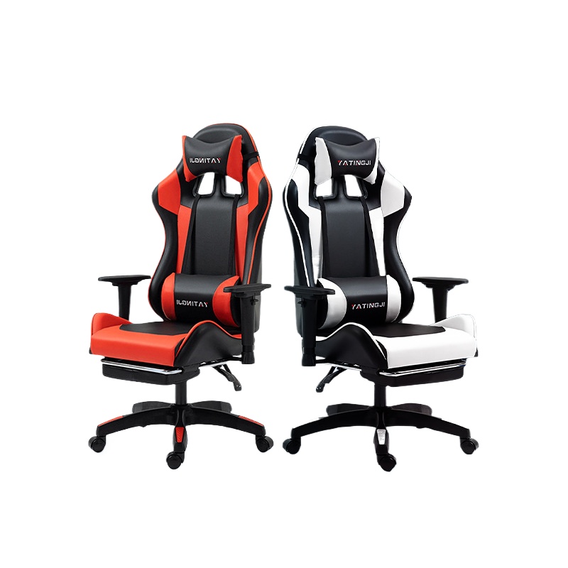 Massage - eスポーツとオフィス用ゲーミングチェア、人間工学に基づいたリクライニングコンピュータチェア、マッサージ機能付き、回転式ランバーサポート、家庭用