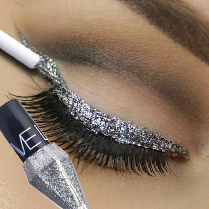 Waterproof Liquid Eyeliner Pen - 真珠光沢のあるグリッターダイヤモンド液体アイライナーシマーシルバーカラー防水長期的な着やすいアイペンシル韓国メイク
