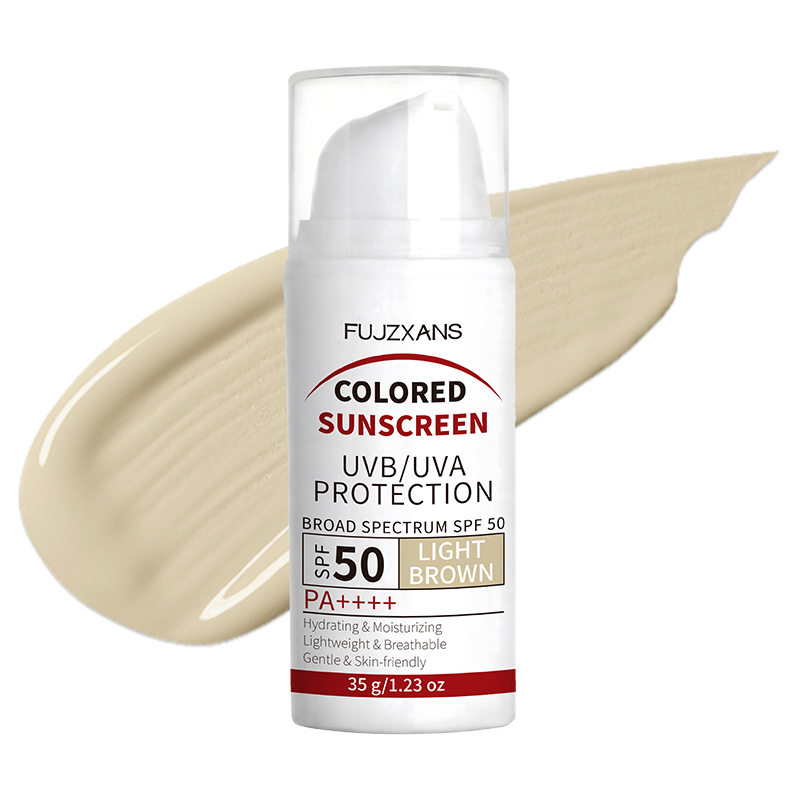 Spf 50 Waterproof Sunscreen - ライトブラウンティントBBクリーム SPF50-二酸化チタン日焼け止め、UVA/UVB広域スペクトル、防水・汗に強い、完璧なナチュラルベース