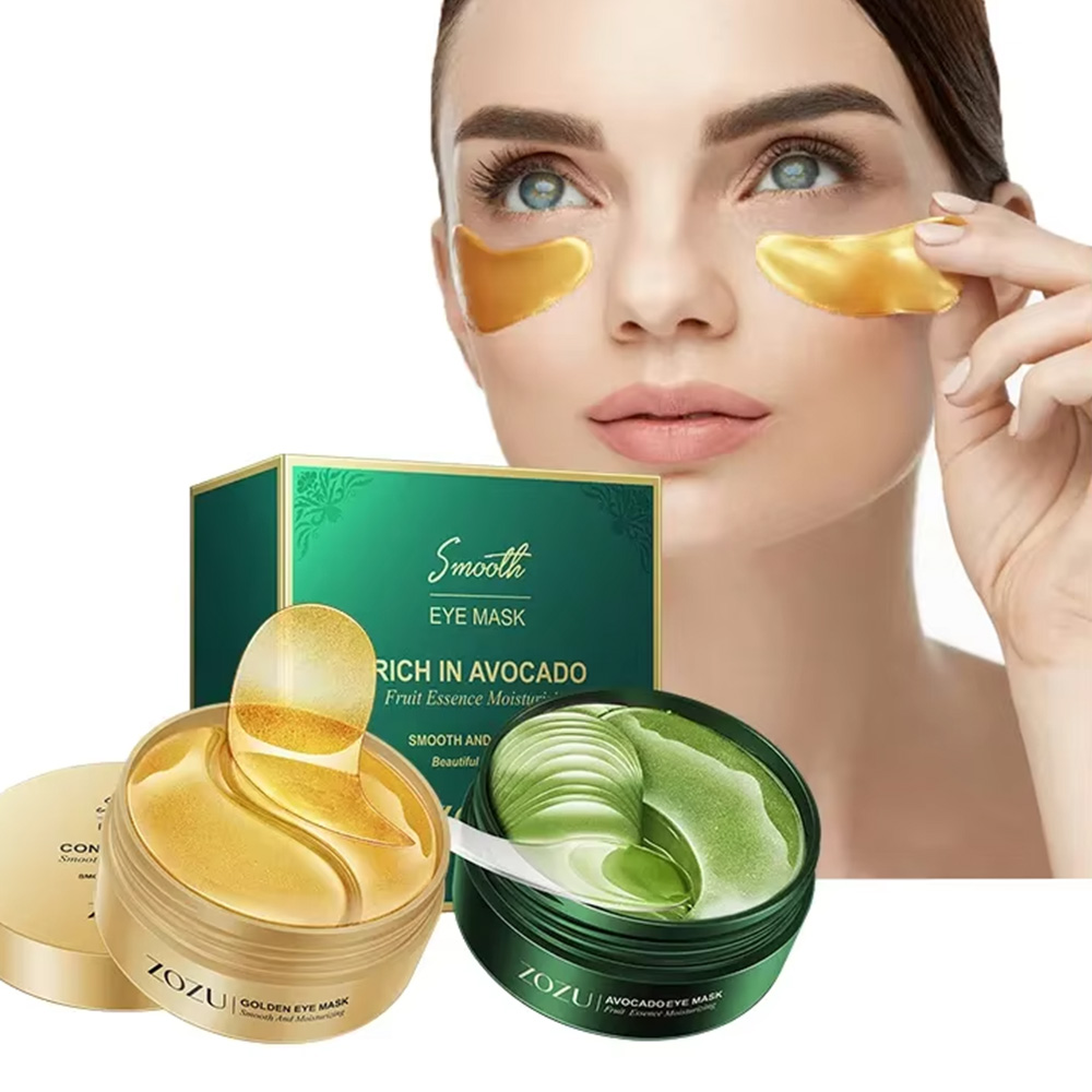Collagen Under Eye Patches - 24Kゴールデンアイジェルパッチ アボカドコラーゲンアイマスク くま・たるみ対策 保湿アイパッチ ハイドロゲルアイマスク
