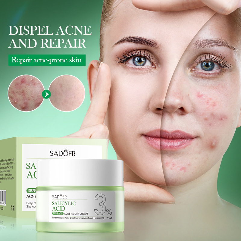 Salicylic Acid Blackhead Remover - サリチル酸ニキビ治療クリーム修復ニキビ跡除去黒ずみ毛穴縮小オイルコントロール保湿剤スキンケア 50 グラム