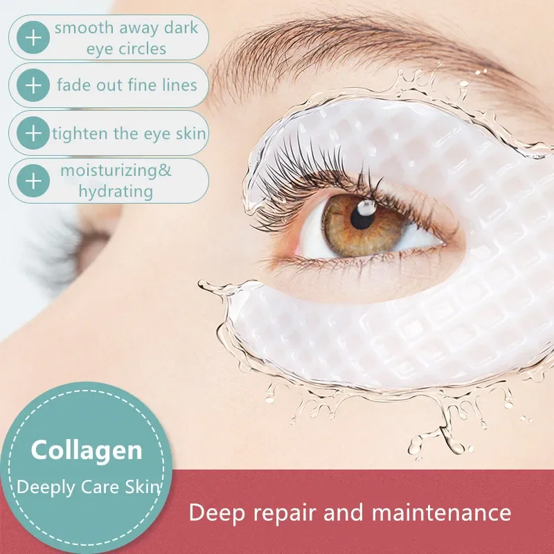 Collagen Under Eye Patches - しわ除去アイパッチ引き締めリフティングコラーゲンアイマスク小じわを薄くするヒアルロン酸保湿スムーズな目のスキンケア