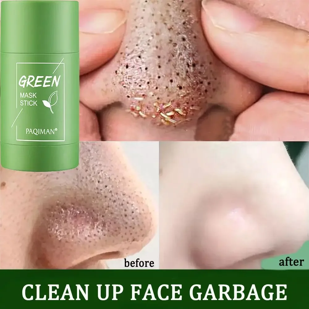 Green Tea Cleansing Clay Mask - 緑茶マスクスティック除去にきびにきびディープクレンジング浄化クレイマスクオイルコントロール固体マスク保湿スキンケア