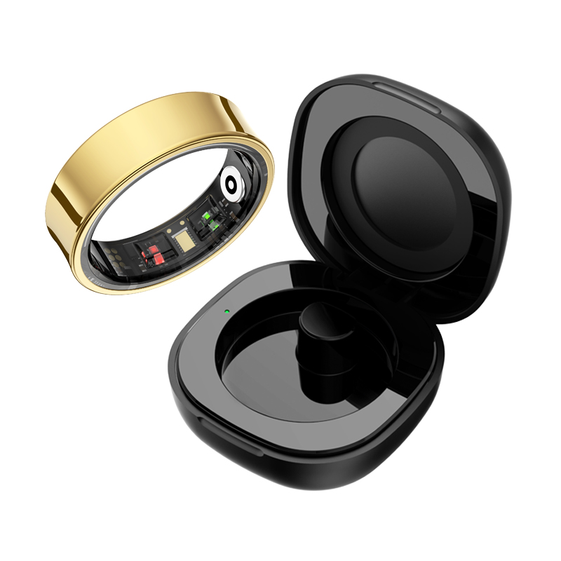 Health Monitors - 男性と女性のためのr09スマートリング,充電ケース,心拍数,血中酸素,肌温度モニター,5atm防水,Android, iOS