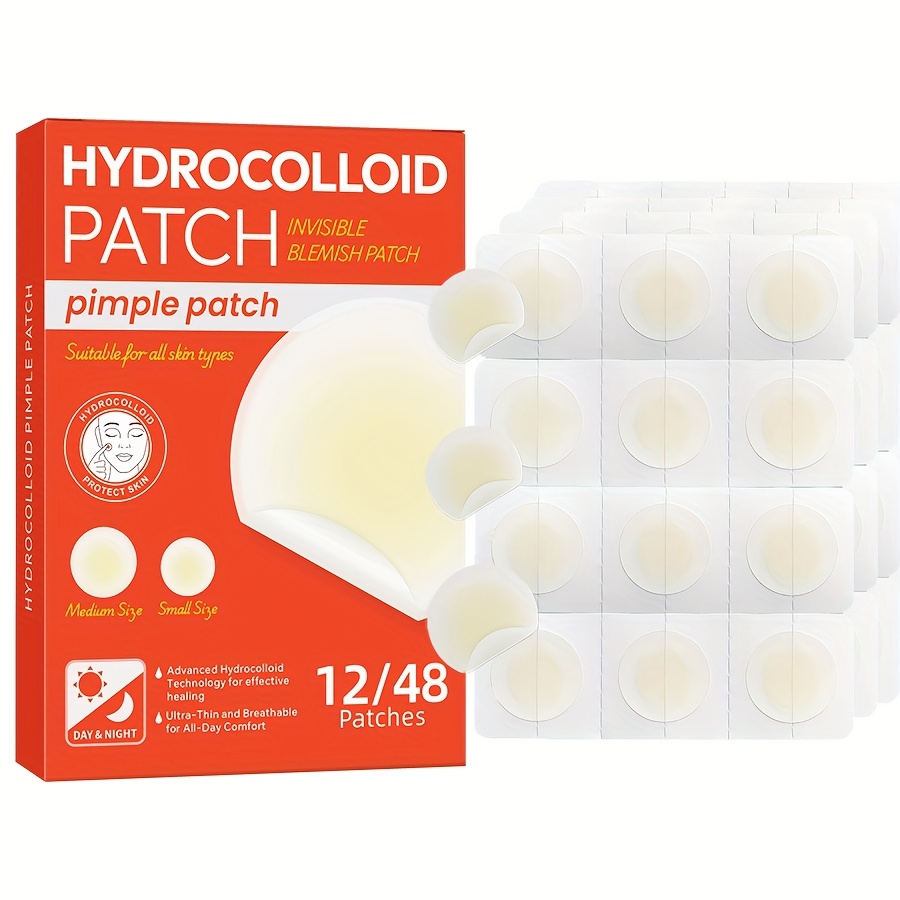 Hydrocolloid Pimple Patch - 48 個のハイドロコロイドニキビパッチは目に見えないカバー力、顔のニキビパッチ、毛穴やニキビを深くクレンジングします。