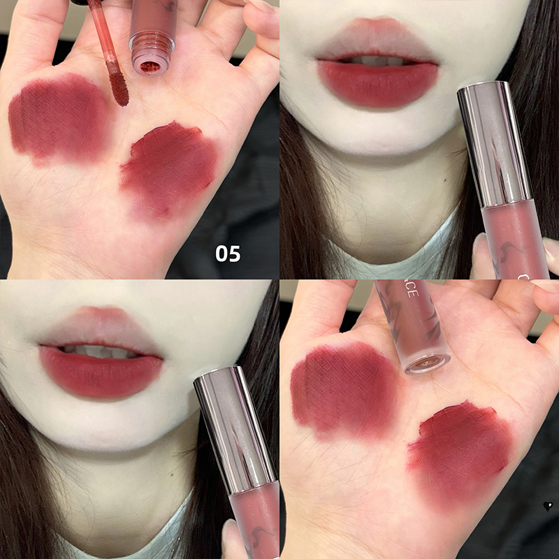Matte Velvet Lip Tint Long Lasting - CACE マットベルベットブラウン液体口紅長期持続赤リップグロス防水オレンジリップティントメイクアップ女性のためのリップステイン化粧品
