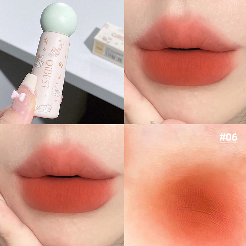 Matte Velvet Lip Tint Long Lasting - QIBEST キュート ベルベット マット リップ マッド