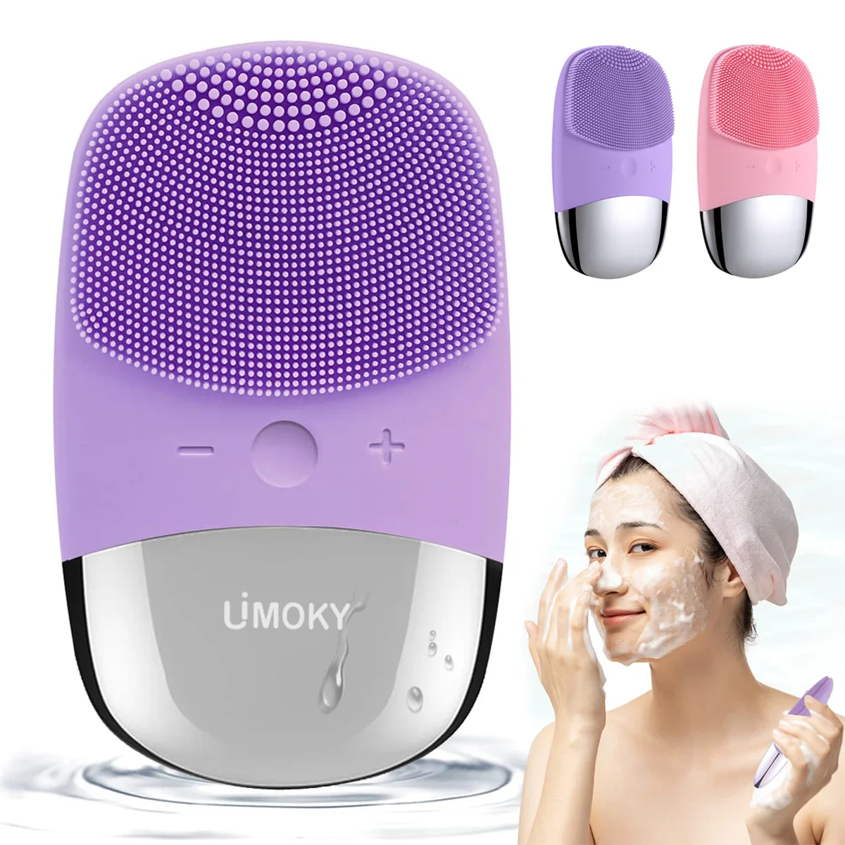 Silicone Face Scrubber Electric - フェイシャル電動シリコンクレンジングブラシ、超音波振動マッサージディープクレンジングデバイス、USB充電式