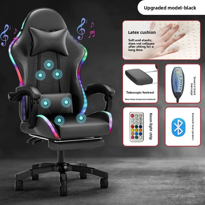 Massage - ライト Bluetooth スピーカー LED ディスプレイ ゲーミングチェア