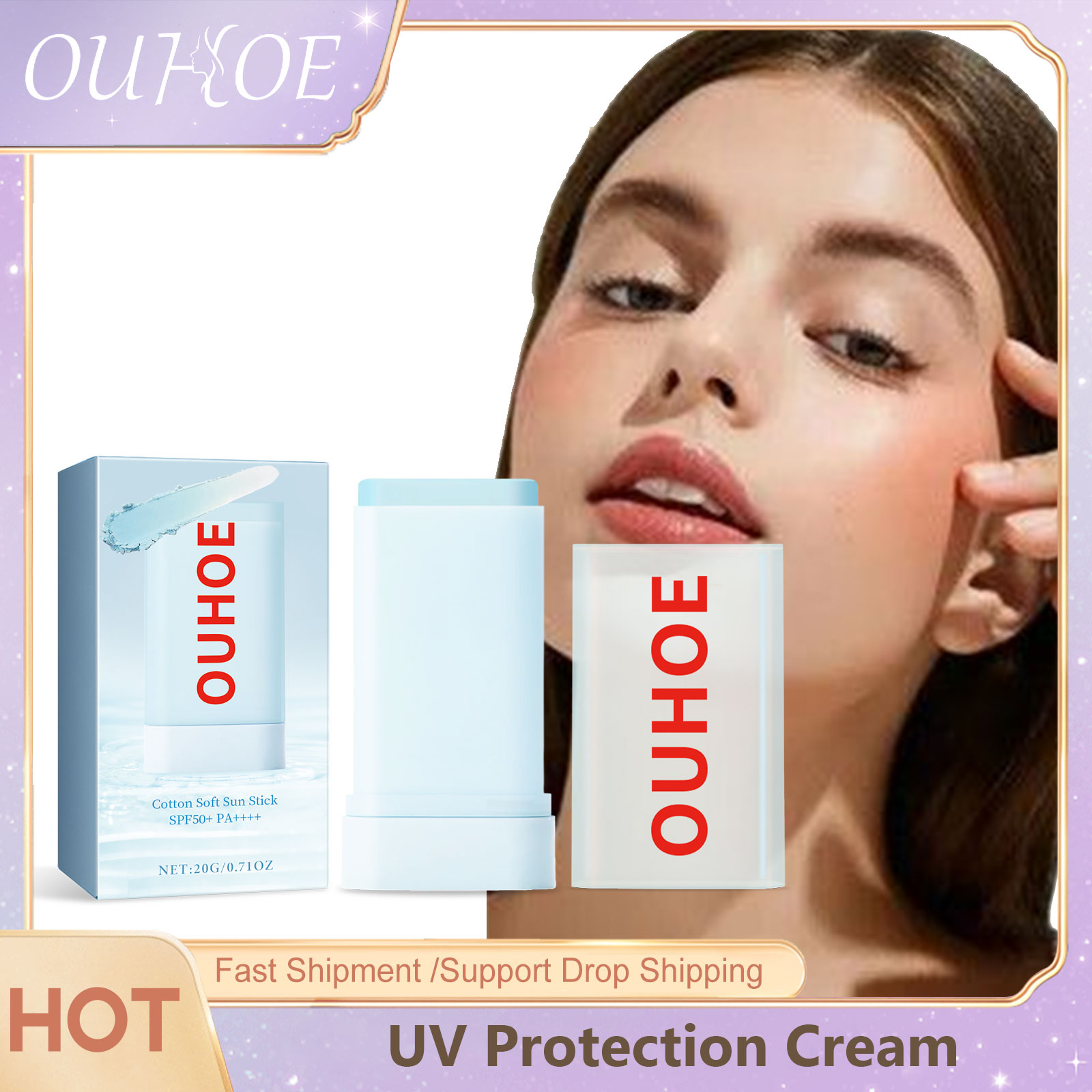 Spf 50 Waterproof Sunscreen - OUHOE-UV保護クリーム、屋外、抗酸化剤、保湿、スキンケア、抗汗、日焼け止め、spf 50