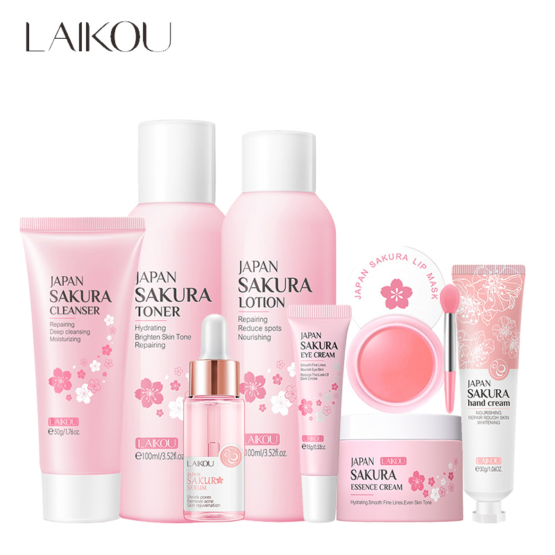 Hyaluronic Acid Facial Serum - ライコウ-サクラフェイシャルスキンケアセット,保湿,栄養,美容液,なだめる,修復,リップクリーム,ハンドクリーム,美容メイク,8個