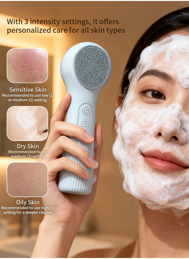 シリコン製洗顔ブラシ 充電式 防水 ソニックフェイススクラバ - Silicone Face Scrubber Electric のレビューと価格
