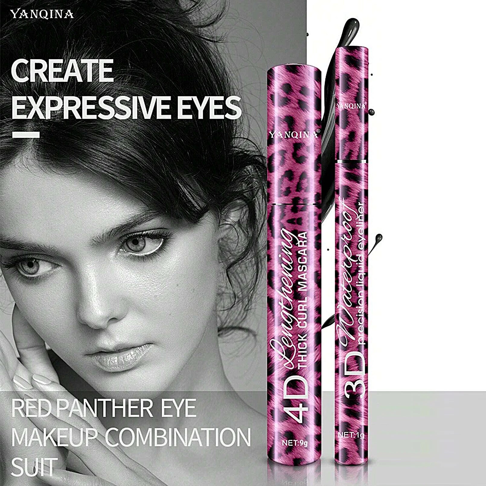 Yanqina-リキッドアイライナーペンシル、4d防水マスク - Waterproof Liquid Eyeliner Pen のレビューと価格