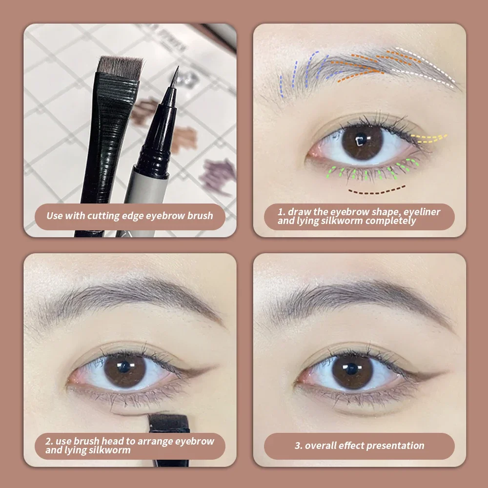 多機能液体眉ペンシル超極細アイライナー横たわっているカイコ防 - Waterproof Liquid Eyeliner Pen のレビューと価格