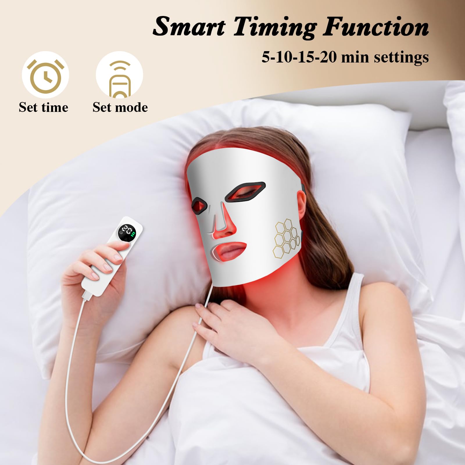 ハローフェイスLEDフェイスマスクライトセラピー赤、青、赤外 - Led Light Therapy Face Mask のレビューと価格