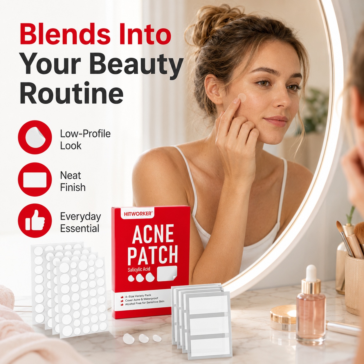ハイドロコロイドニキビパッチ、510枚入り、4サイズ – 高 - Hydrocolloid Pimple Patch のレビューと価格