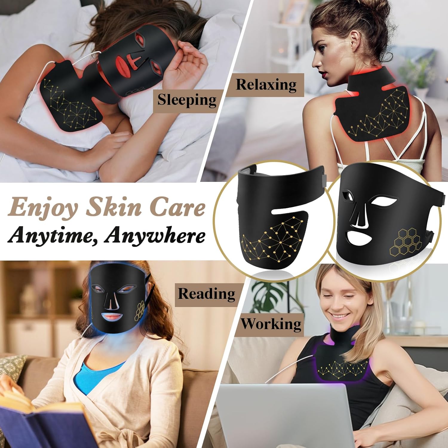 M100SIR 近赤外線搭載 2in1 LED シリコンマス - Led Light Therapy Face Mask のレビューと価格