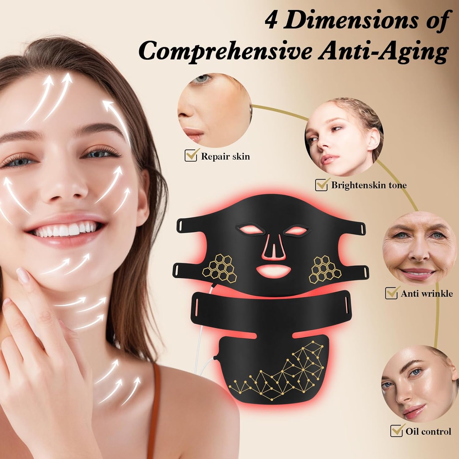 M100SIR 近赤外線搭載 2in1 LED シリコンマス - Led Light Therapy Face Mask のレビューと価格