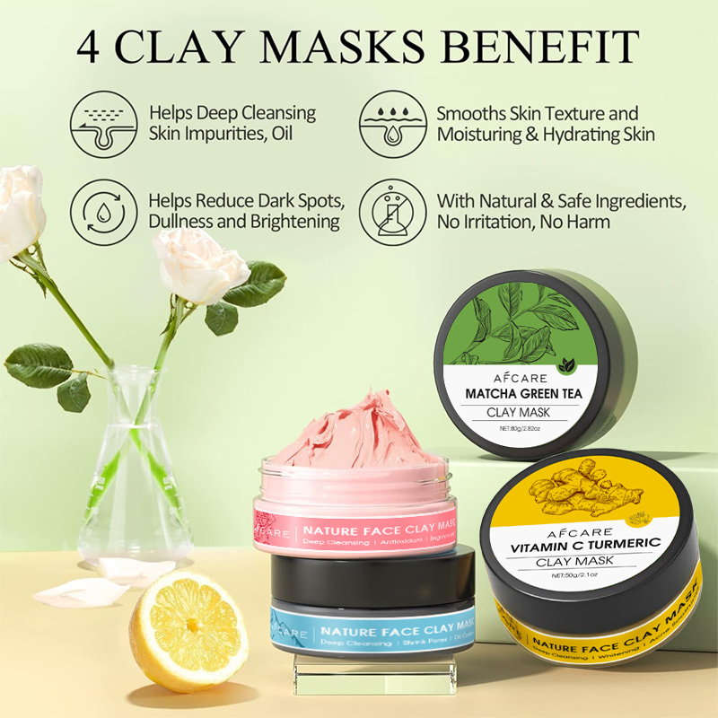 4 個クレイフェイシャルマスクセットターメリックビタミン C - Green Tea Cleansing Clay Mask のレビューと価格