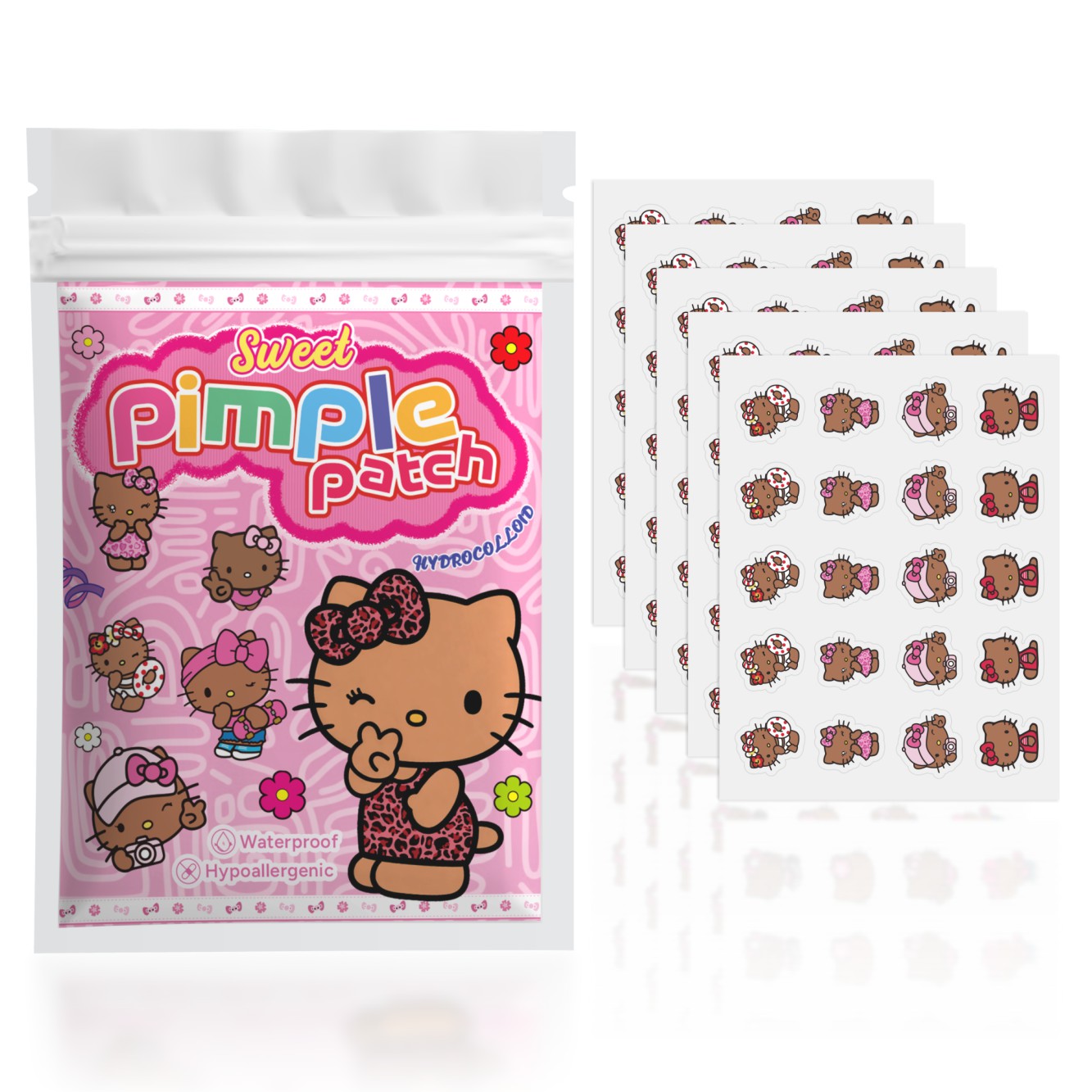 100枚入り ハローキティ ニキビパッチ、顔用ニキビパッチ、 - Hydrocolloid Pimple Patch のレビューと価格