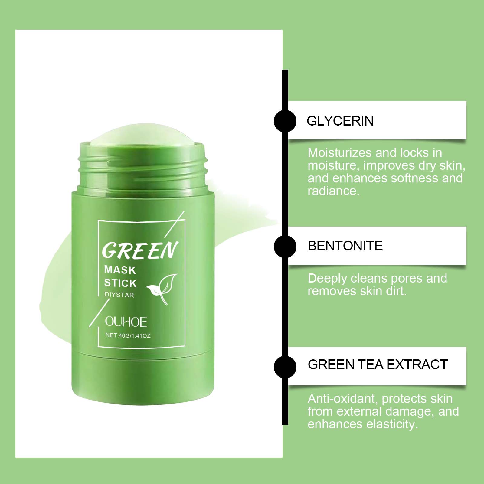 アラスカ火山＆グリーンティー ディープポア クレンジングマス - Green Tea Cleansing Clay Mask のレビューと価格