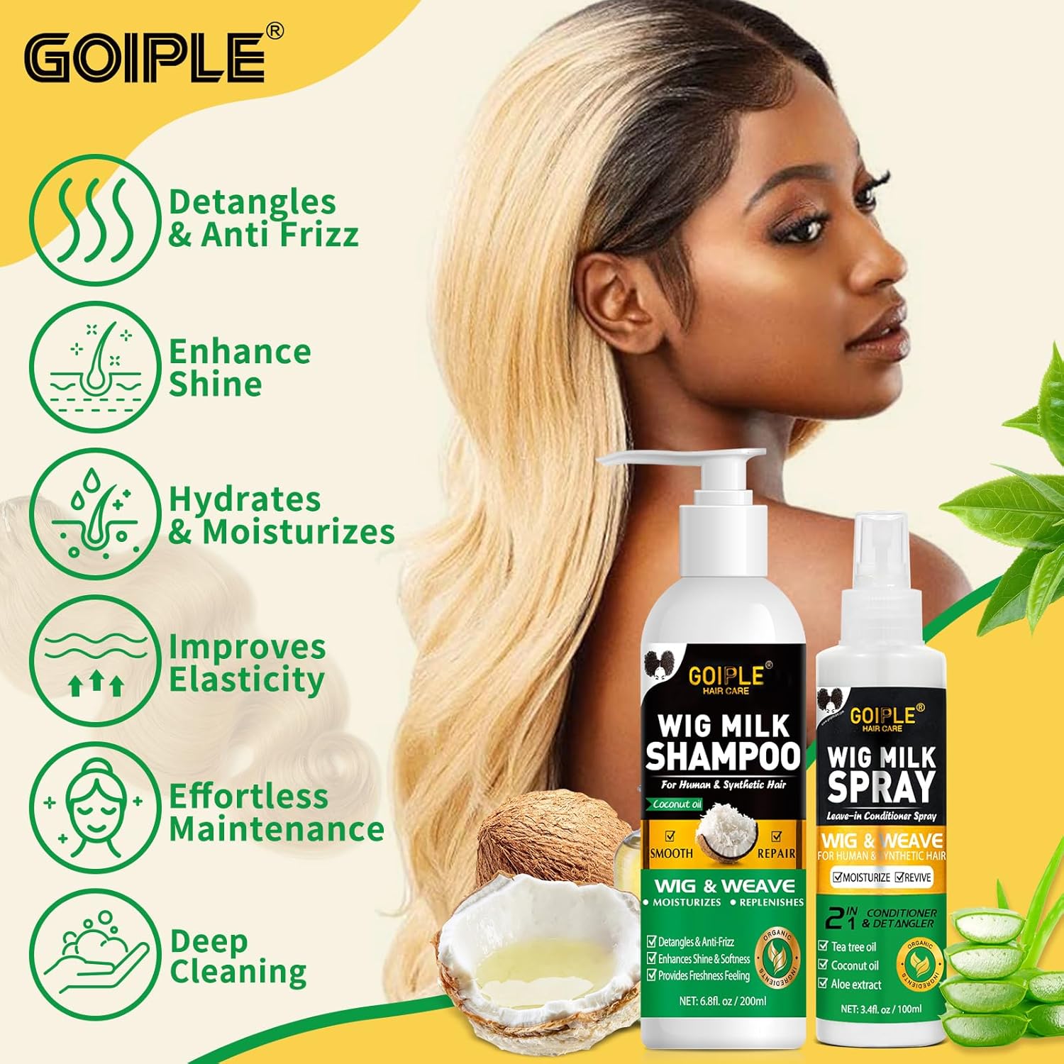 GOIPLE 3 in 1 ウィッグケアキット シャンプー、 - Hair Care のレビューと価格