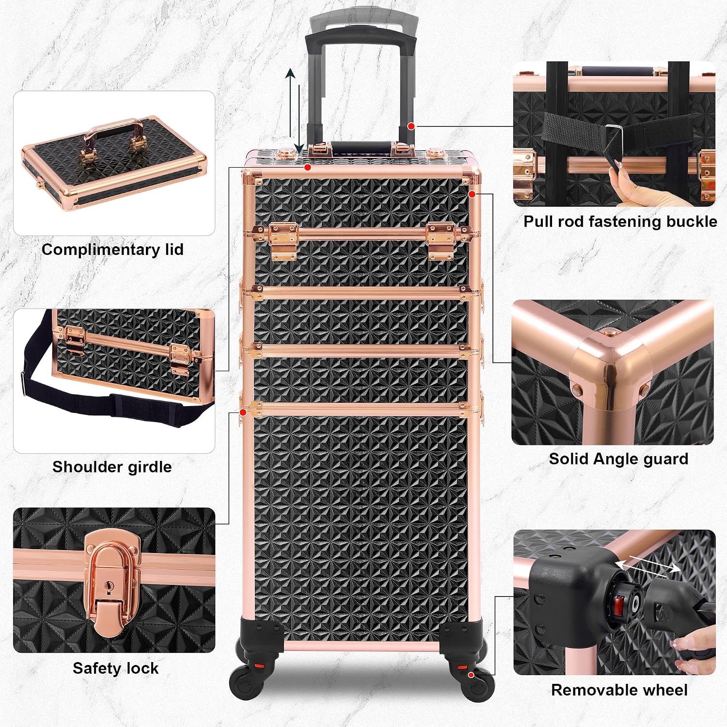 ブラックゴールド 5-in-1 ローリングメイクアップトレイ - Makeup のレビューと価格