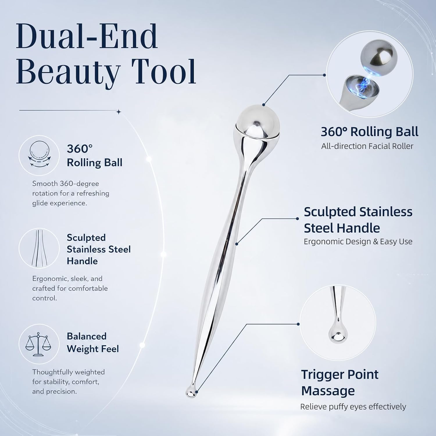 メタルフェイスローラーマッサージャー 目元用ローラー むくみ - Face Ice Roller Puffiness のレビューと価格