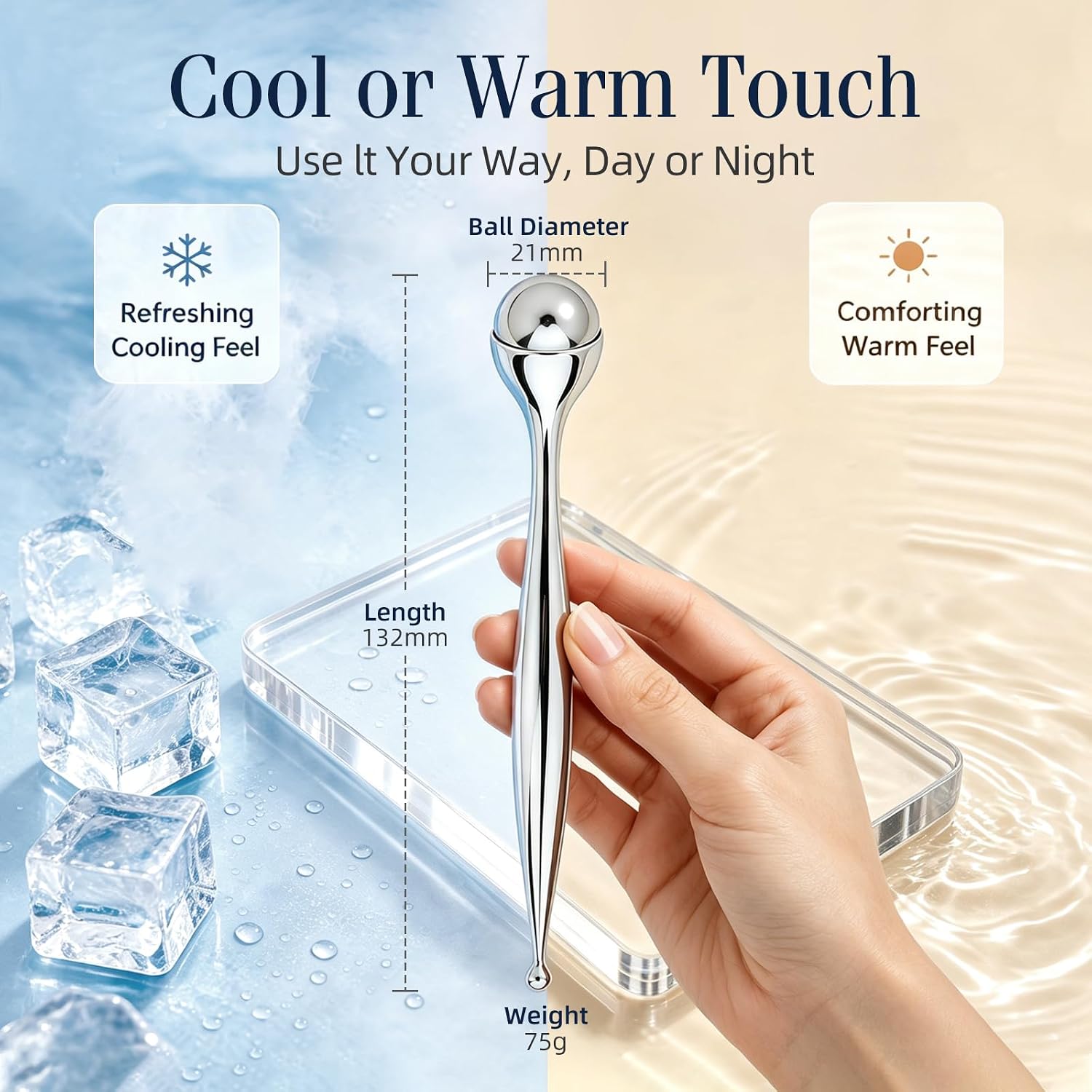 メタルフェイスローラーマッサージャー 目元用ローラー むくみ - Face Ice Roller Puffiness のレビューと価格