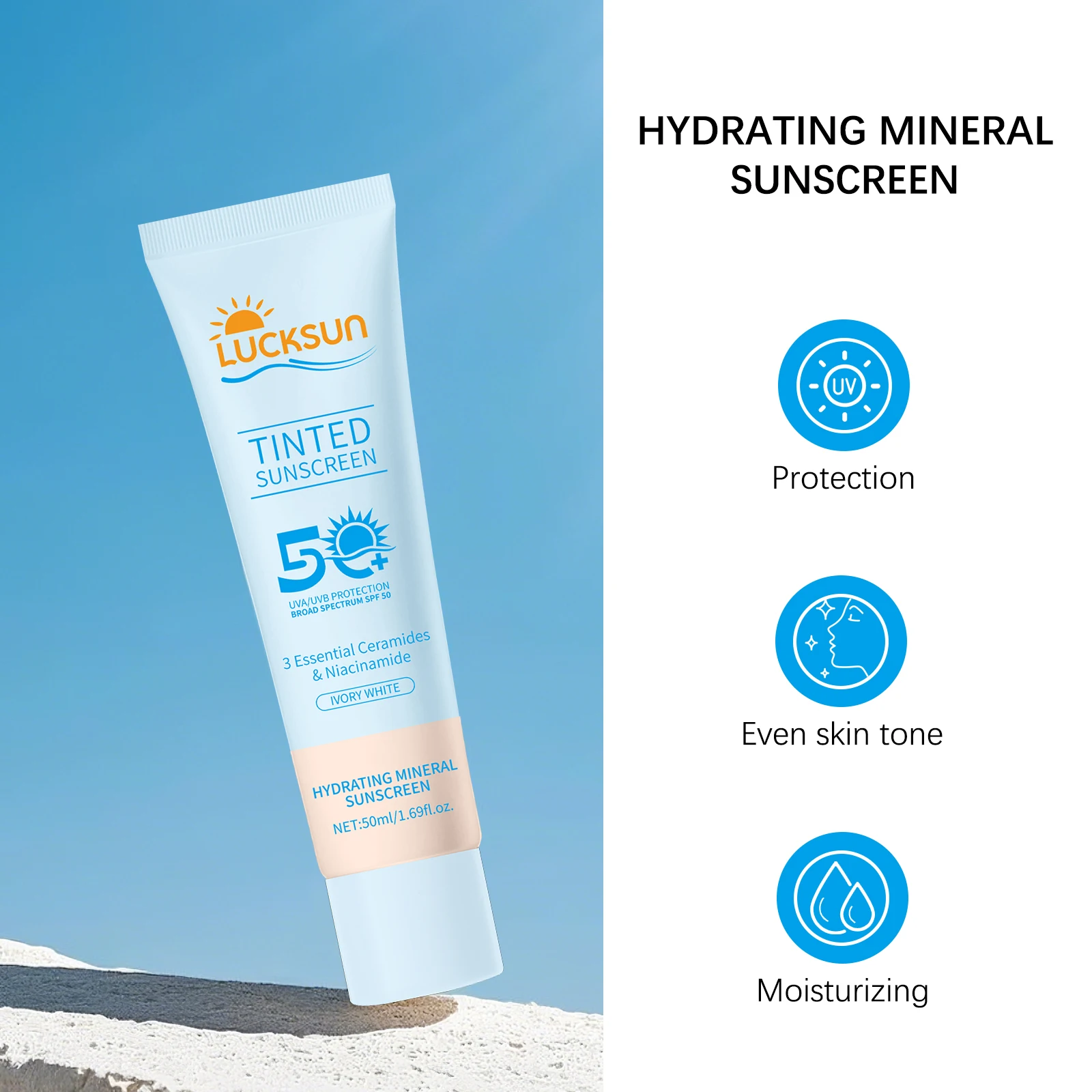 SPF50+日焼け止めクリーム。 長時間UV保護を提供し、防 - Spf 50 Waterproof Sunscreen のレビューと価格