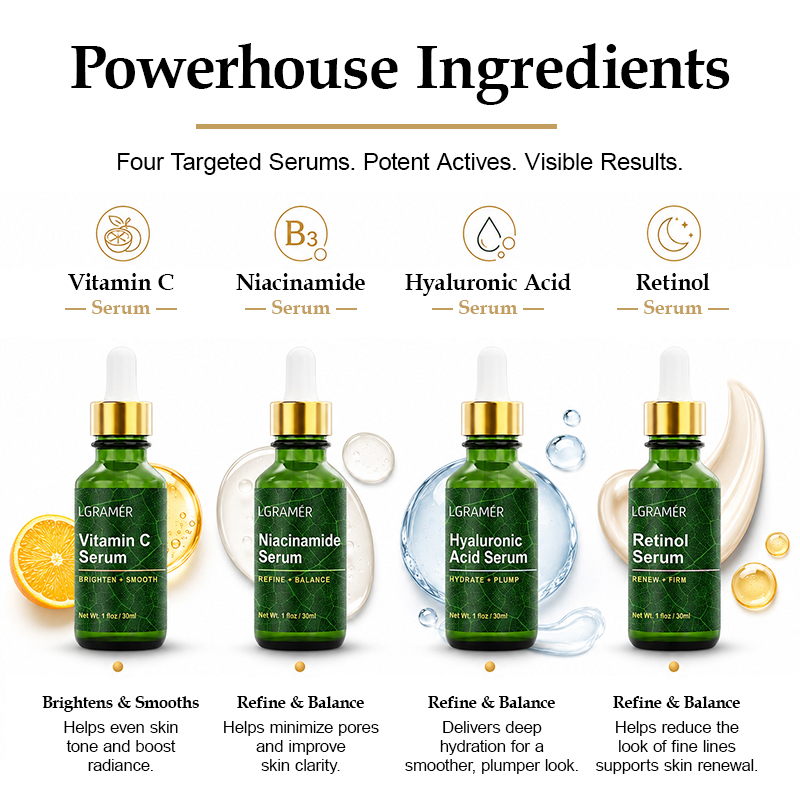 4点セット フェイシャルセラム ナイアシンアミド ビタミンC - Niacinamide Pore Shrinking Essence のレビューと価格