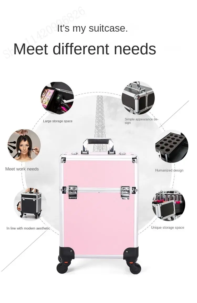 大容量プロ用メイクアップケース トロリーバッグ メイクアップ - Makeup のレビューと価格