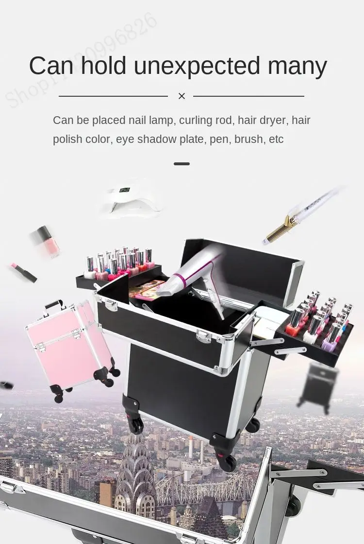 大容量プロ用メイクアップケース トロリーバッグ メイクアップ - Makeup のレビューと価格