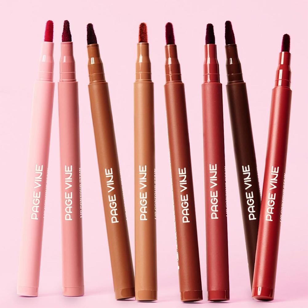 防水マットリップライナーペンシルレッド輪郭ティント口紅長期的 - Matte Velvet Lip Tint Long Lasting のレビューと価格