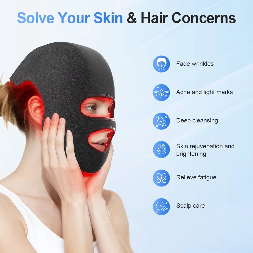 4 色 LED ハット & フェイスマスク赤色光療法 LLL - Led Light Therapy Face Mask のレビューと価格