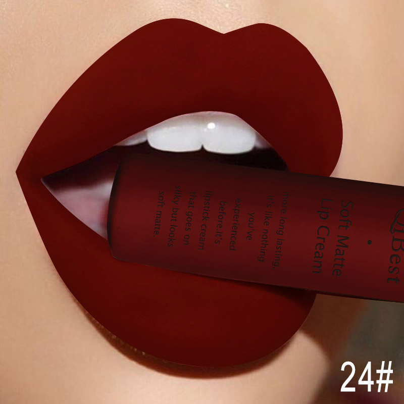 QIBEST セクシーなベルベットマットリップグロス液体口紅 - Matte Velvet Lip Tint Long Lasting のレビューと価格