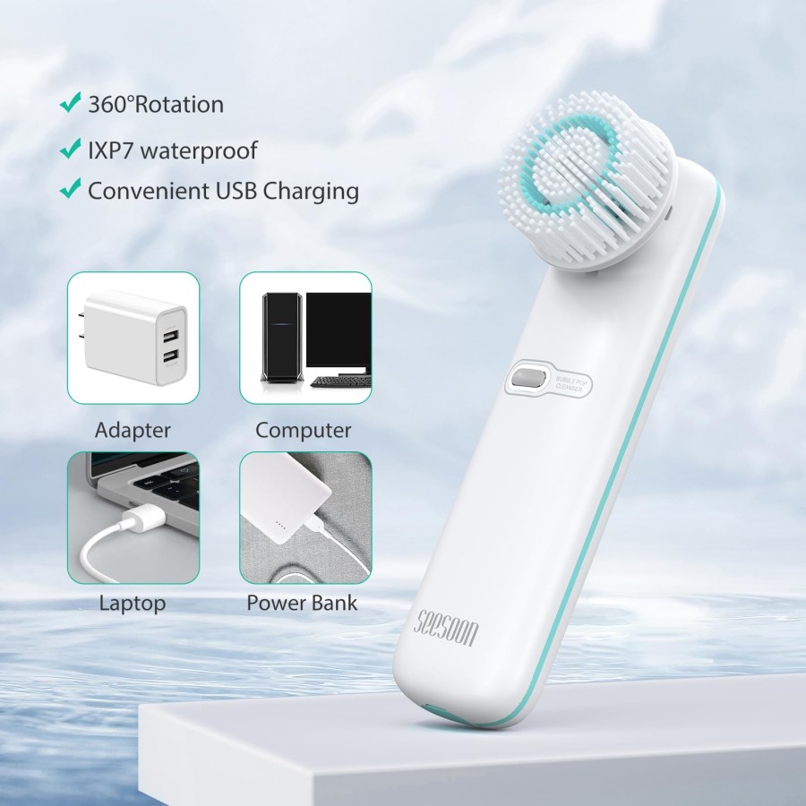 洗顔ブラシ、充電式フェイススクラバー、IPX7防水、自動泡立 - Silicone Face Scrubber Electric のレビューと価格