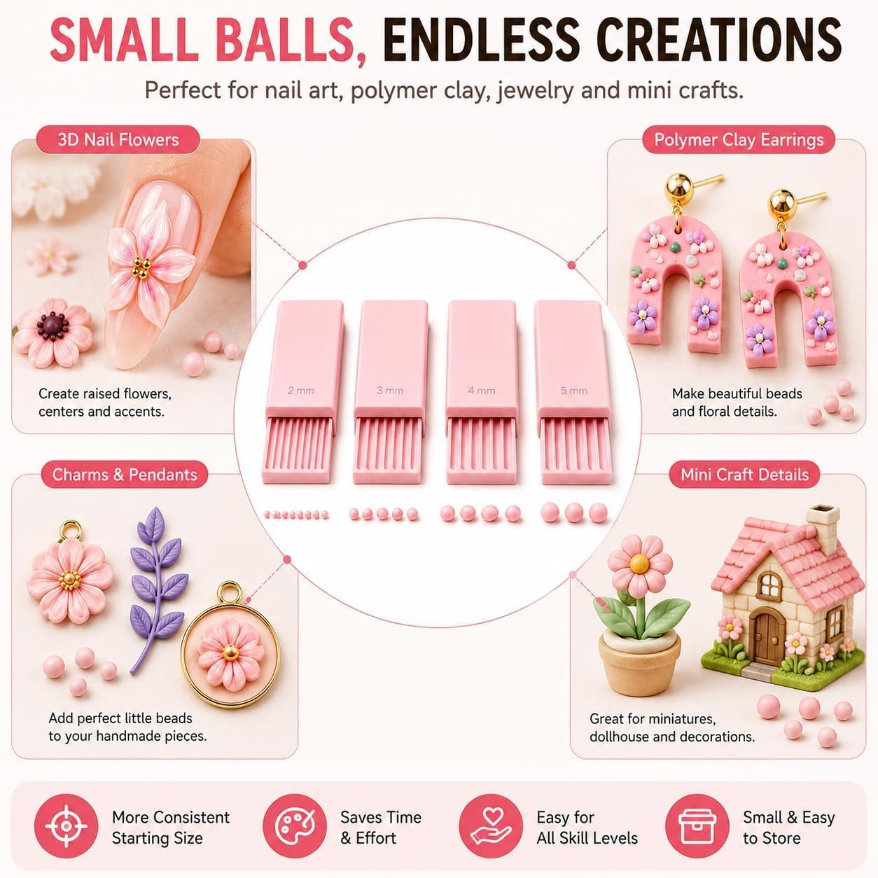 4個入り 3Dプリントクレイジェルボールメーカーツール、3D - Nail Art のレビューと価格